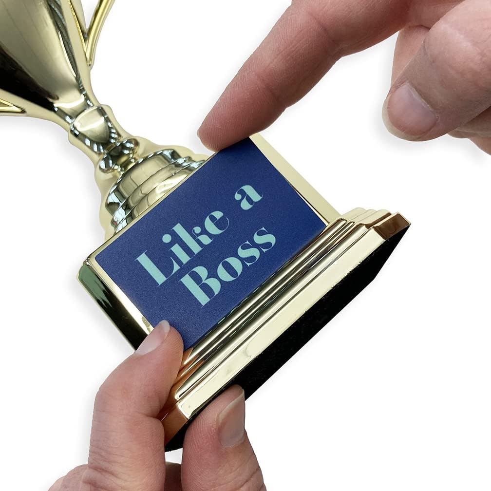 Paper Riot Co. Customizable Gold Trophy Cup- Weighted Plastic Novelty Funny Humor Gift for kids, awards, trophy medals, party, rewards, prizes, celebrations, reusable- 8" H x 3.25" W