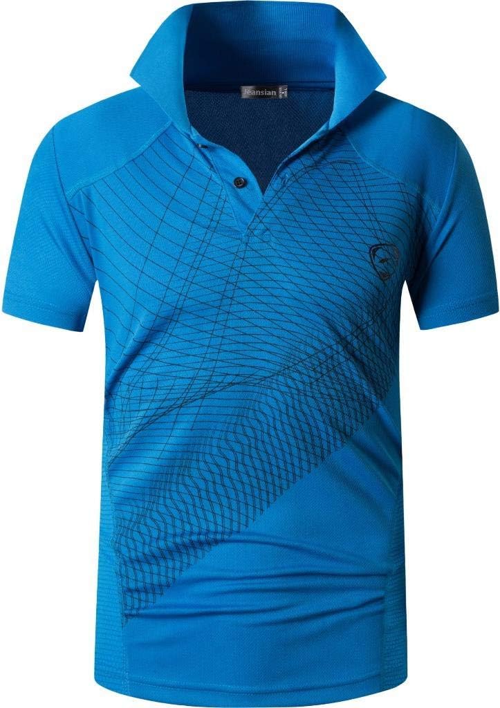 jeansian Men's Sport Outdoor Quick Dry Fit Short Sleeves Polo Tee Shirt Tshirt T-Shirt Tops Golf Tennis Bowling LSL195