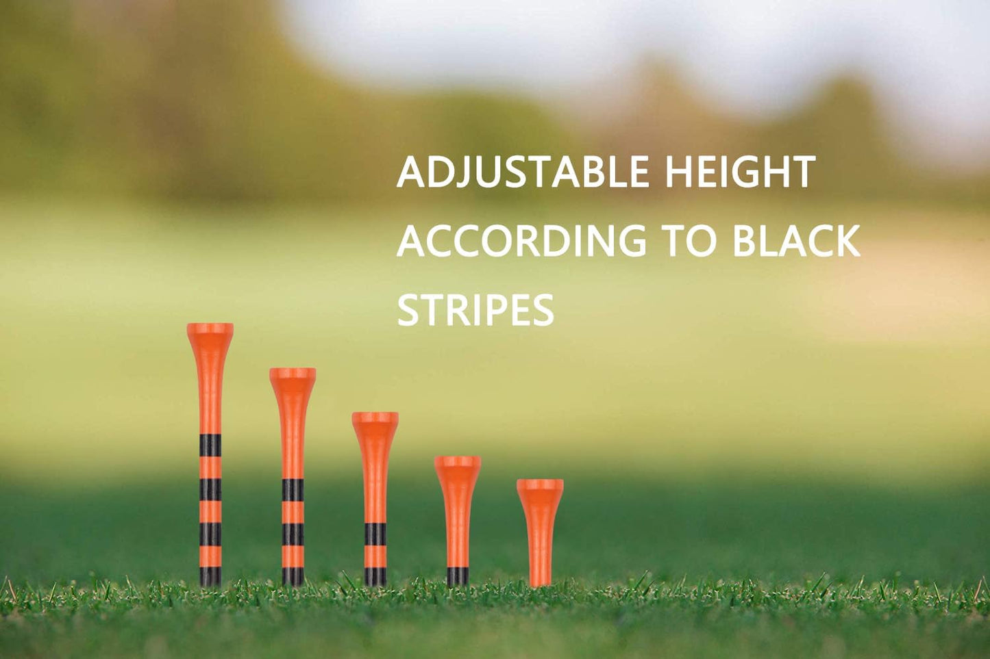 Wooden Golf Tees 3-1/4", 2-3/4", 2-1/8", 1-1/2" Available, 100 Count (Natural Color, White, Black, Blue, Red, Green, Yellow, Pink, Orange)