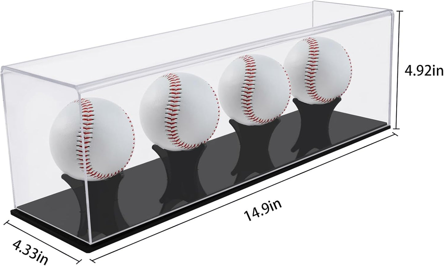 Baseball Display Case, Acrylic Baseball Case for Display, UV Protected Baseball Display Cube, Autographed Baseball Clear Display Case -4pack for Official Size Ball