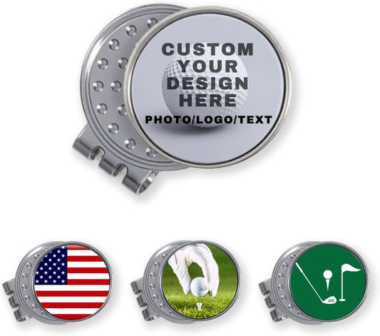 Custom Golf Ball Markers with Magnetic Hat Clip, Personalized Ball Marker & Clip,Metal Markers with Photo/Logo/Text Name, Durable Zinc Alloy Golf Accessories for Men Women