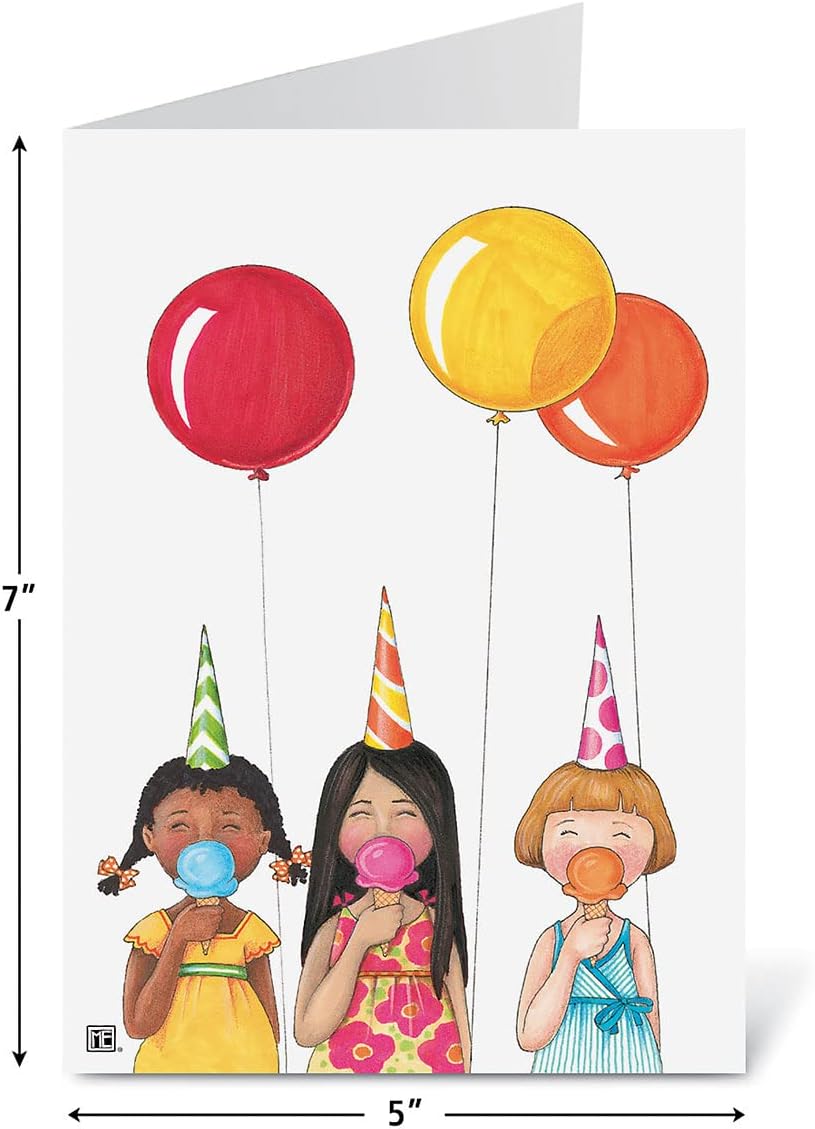 Current Mary Bright Happy Birthday Greeting Card Set - Value Pack of 20 Cards With White Envelopes, 10 Designs, Large 5" x 7" Assortment