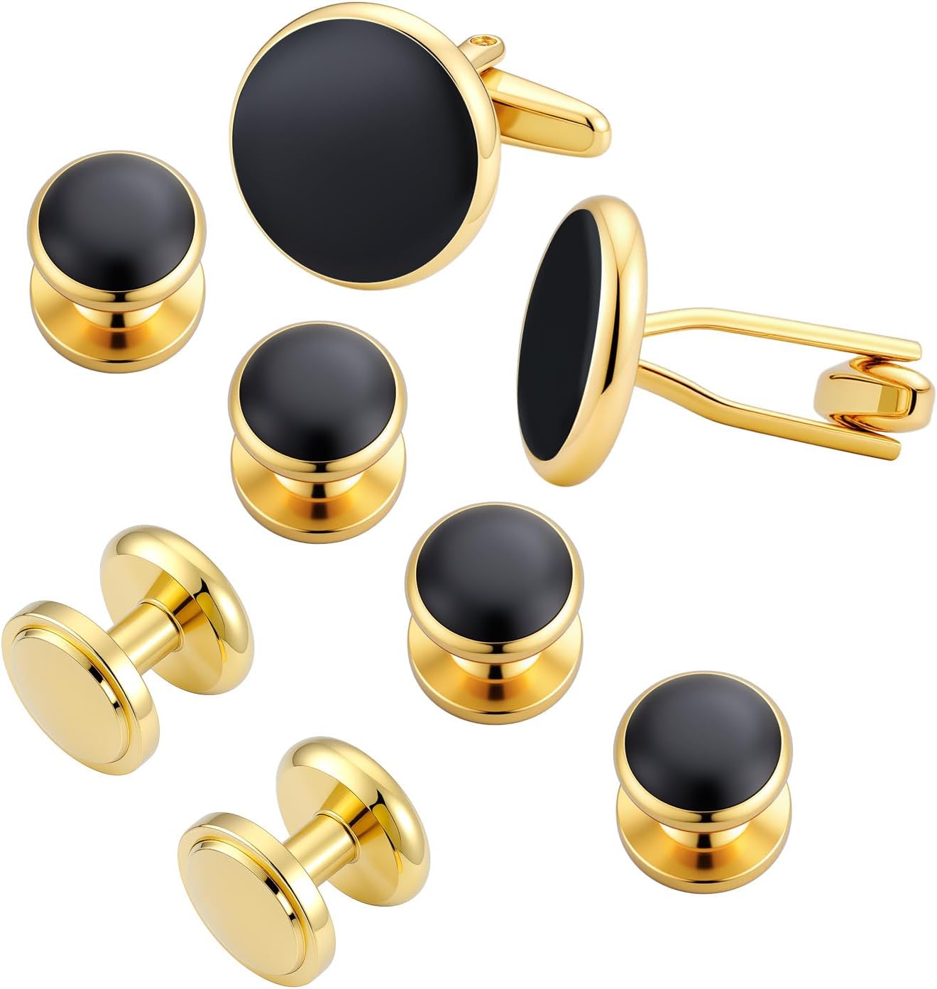 Cufflinks for Men and Tuxedo Shirt Studs Set with Gift Box Stainless Steel Cuff links