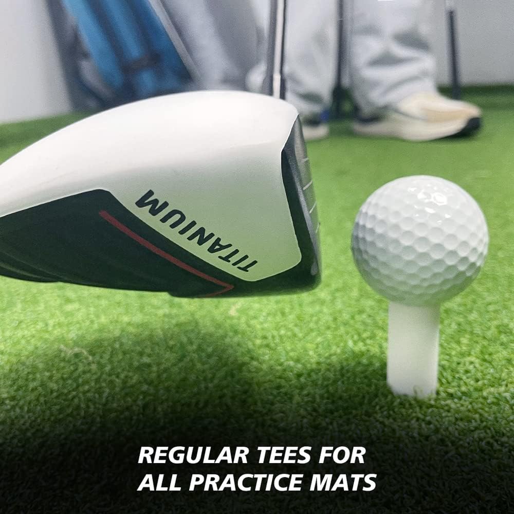 MAZEL Premium Rubber Golf Tees for Mats - High Performance Rubber Tees Holder Set for Driving Range & Indoor Outdoor Practice Mat