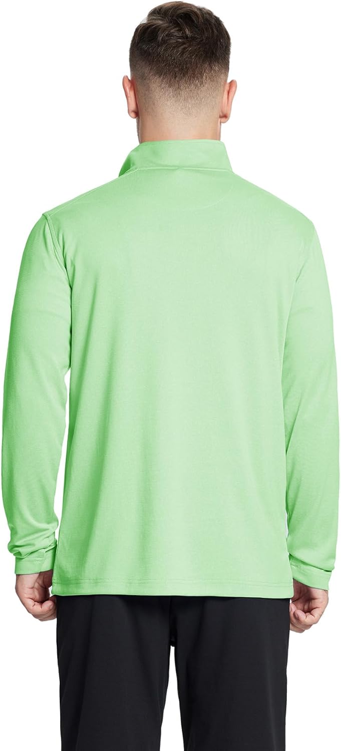 M MAELREG Quarter Zip Golf Pullover Men Dry Fit Long Sleeve Performance Wicking Mock Neck 1/4 Zip Pullover Mens Sweatshirt