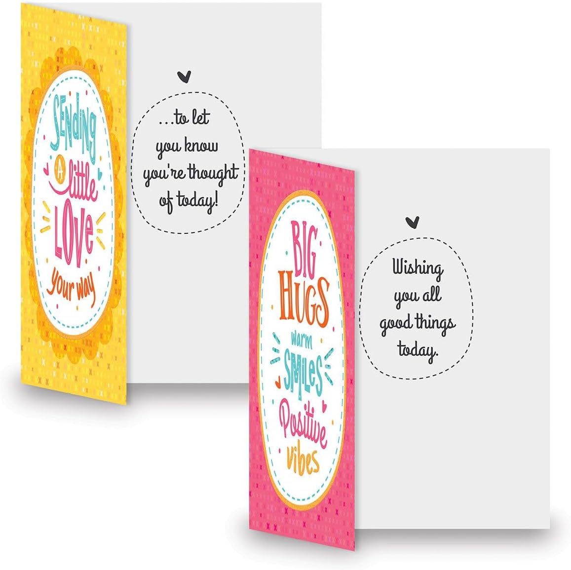 Current Bright Days Thinking of You Friendship Greeting Card Set - Value Pack of 20 Cards With White Envelopes for Friends & Family, 10 Designs, Large 5" x 7" Assortment