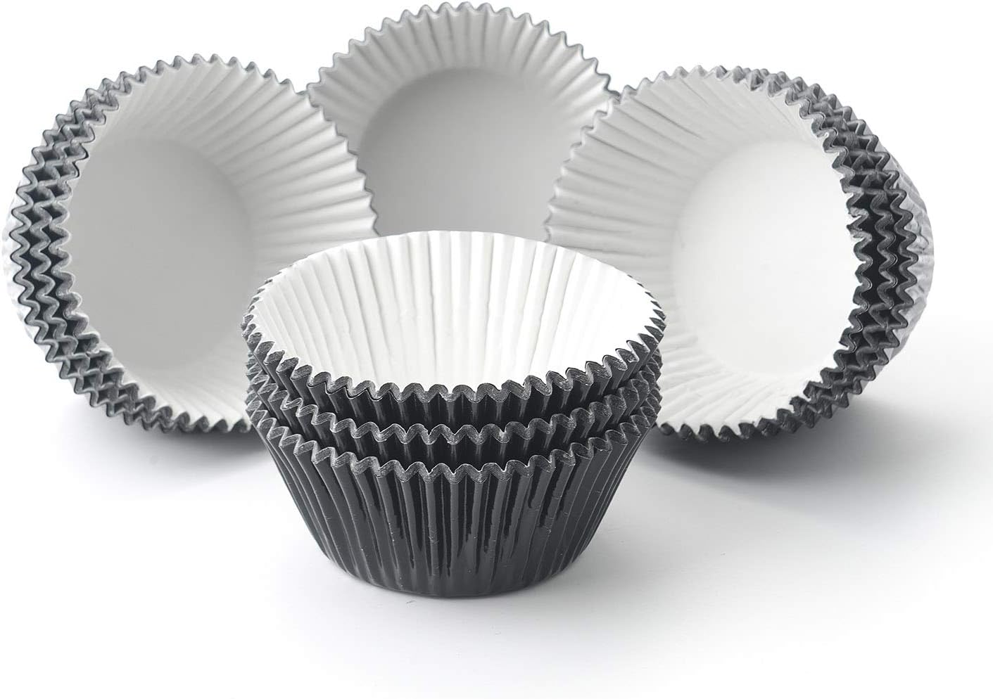 Gifbera Standard Black Foil Cupcake Liners Muffin Wrappers, 200-Count
