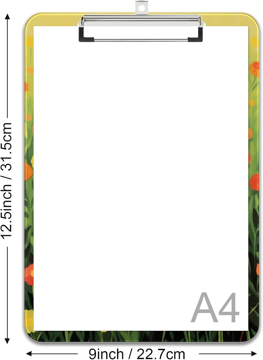 Rimilak Plastic Clipboards with Metal Clip, A4 Letter Size 9 x 12.5 in, Office Decorative for Students Women Men and Kids, Cute Custom Pattern, Green Grass Cat