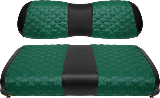 Golf Cart Seat Covers for Club Car DS 2000.5+ Front OEM Universal Seat Cushion, Marine Grade Vinyl Leather Club Car DS Seat Covers/Easy to Install-Green (2PCS)