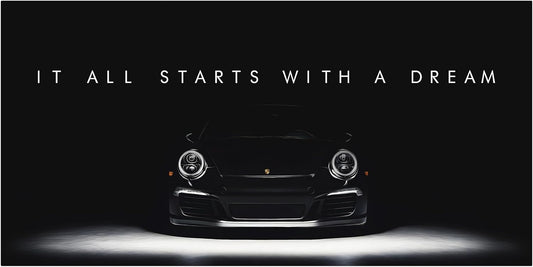 Motivational Wall Art for Office, Super Car Art Canvas, Inspirational Automotive Decor for Porsche Sportscar Lovers, Motivational Wall Decor for Office and Home, Inspiring Car Poster (8 x 8 in)