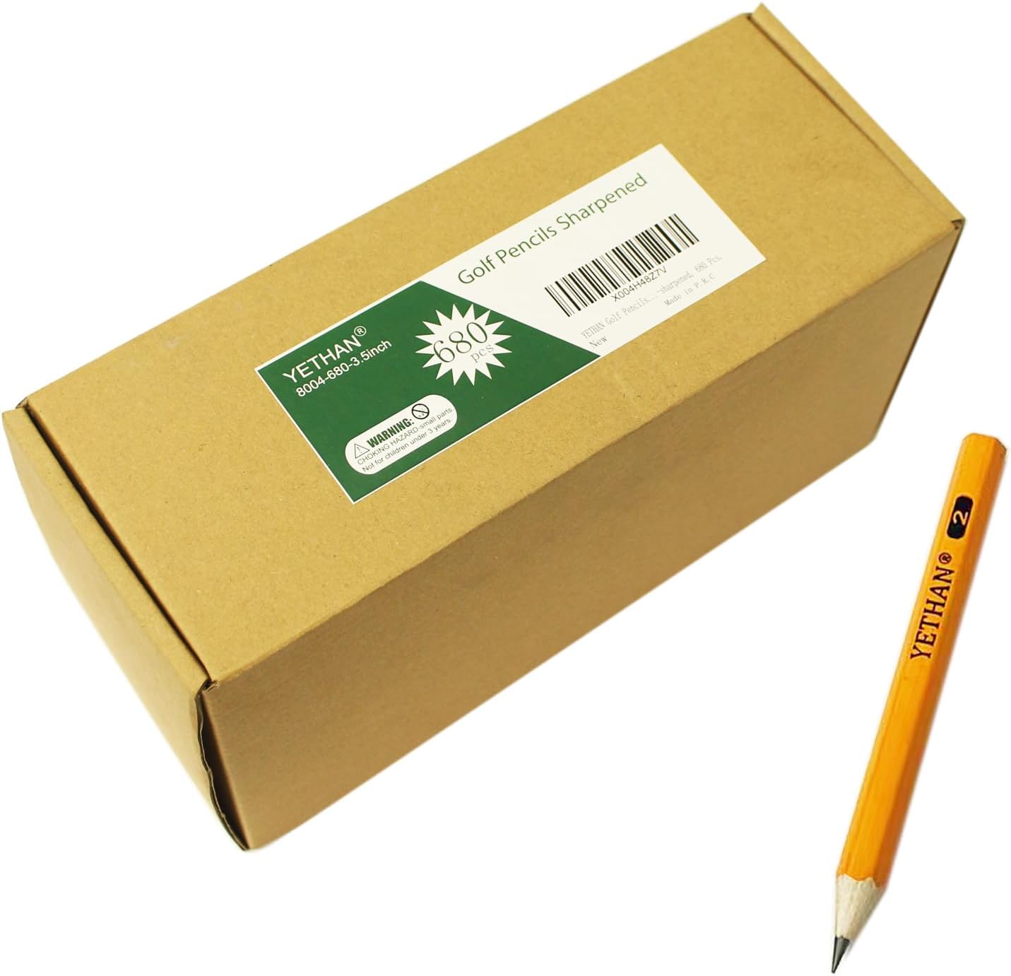 Golf Pencils, Half Pencil, 3.5" Mini Pencils, #2 HB Hexagon, Pre-sharpened, Back to school, 680 Pcs.