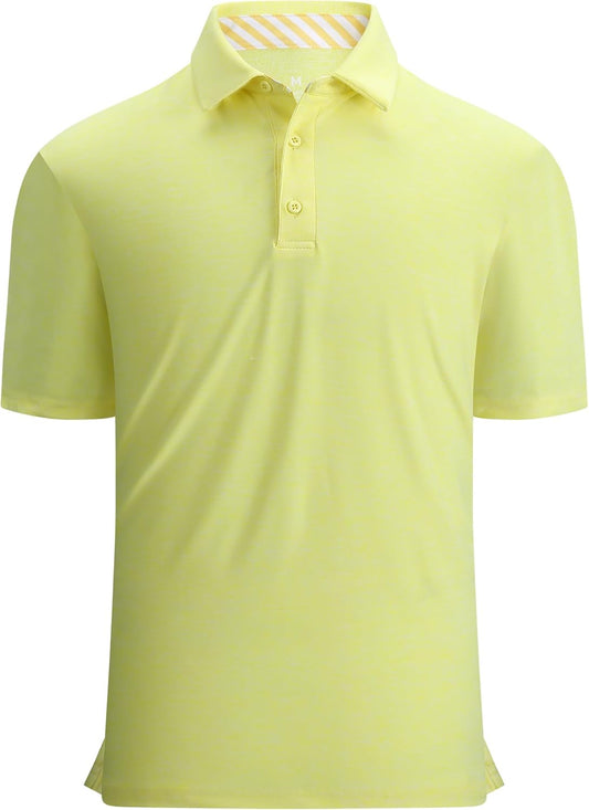 Alex Vando Mens Golf Shirt Moisture Wicking Quick-Dry Short Sleeve Casual Polo Shirts for Men