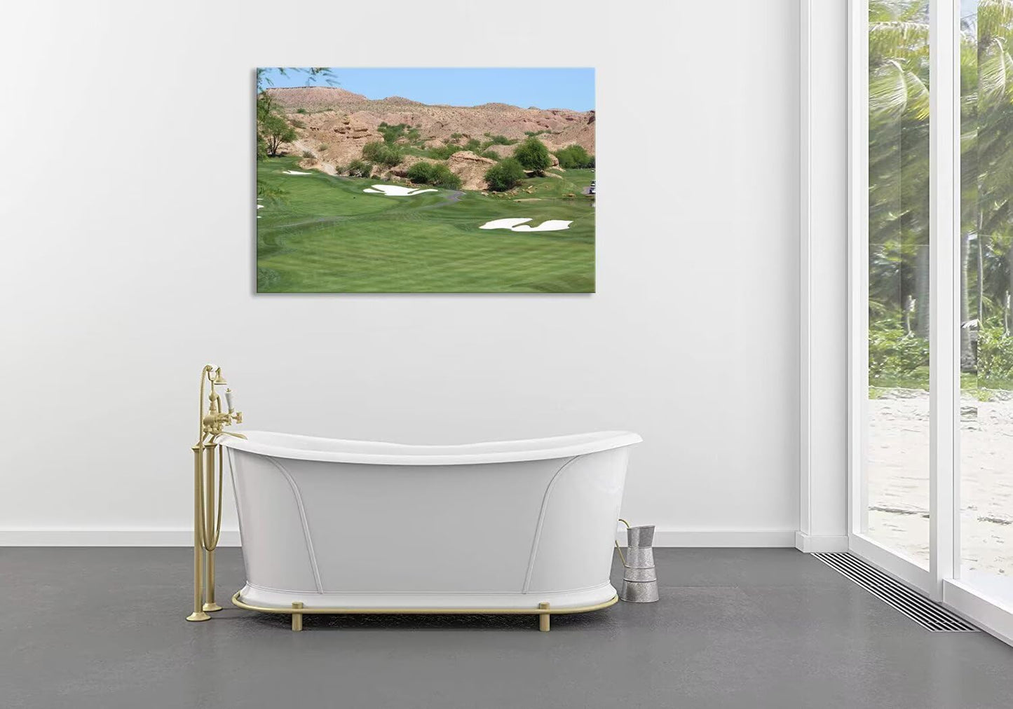 Canyons Golf Desert Wall Art for Living Room Bedroom Bathroom Hoem Decorations Golf Course Picture Poster Framed Artwork Canvas Prints Ready to Hang(12''H x 16''W)