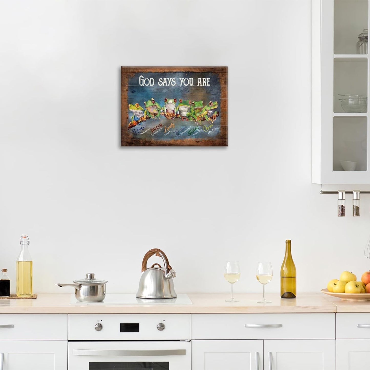 Frog Wall Art, Frogs Pictures Wall Decor God Says You Are Canvas Prints Framed Artwork Paintings Home Office Decorations For Bathroom Bedroom Living Room Kitchen 20l X 16w