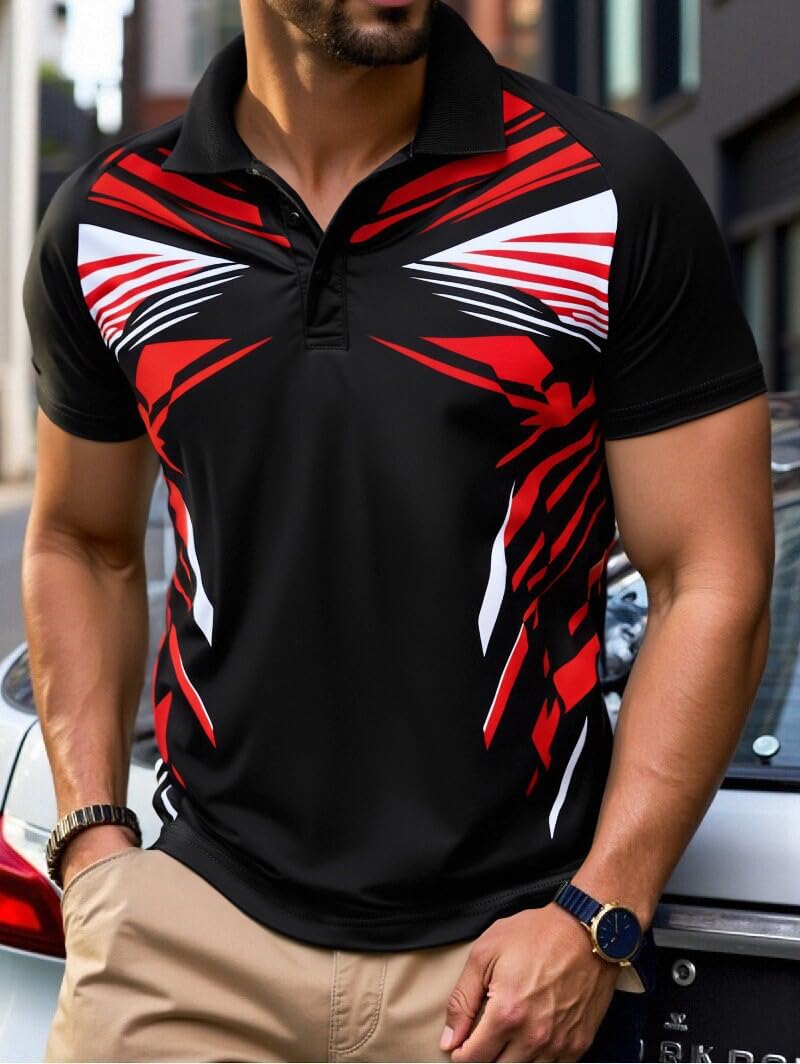 jeansian Men's Sport Outdoor Quick Dry Fit Short Sleeves Polo Tee Shirt Tshirt T-Shirt Tops Golf Tennis Bowling LSL195