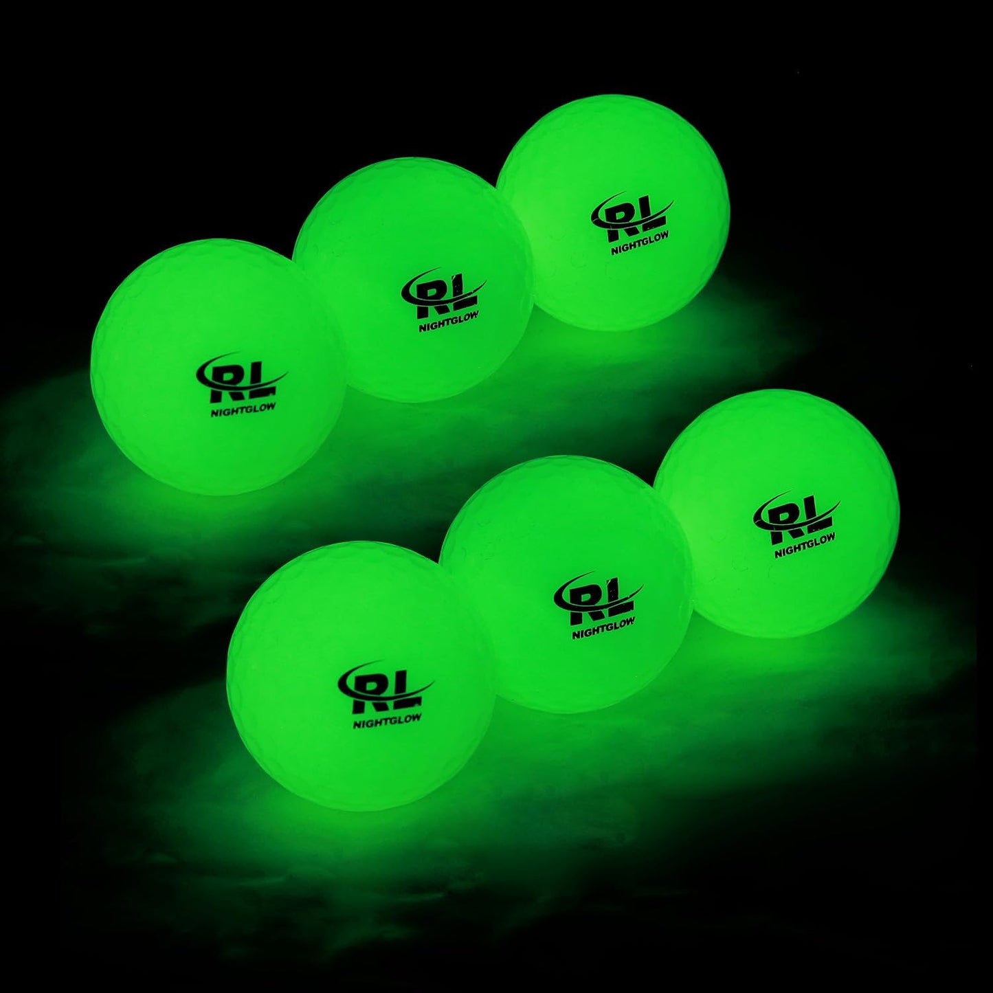R&L Glow Golf Balls for Night Sports - Tournament Fluorescent Glowing in The Dark Golf Ball - Long Lasting Bright Luminous Balls