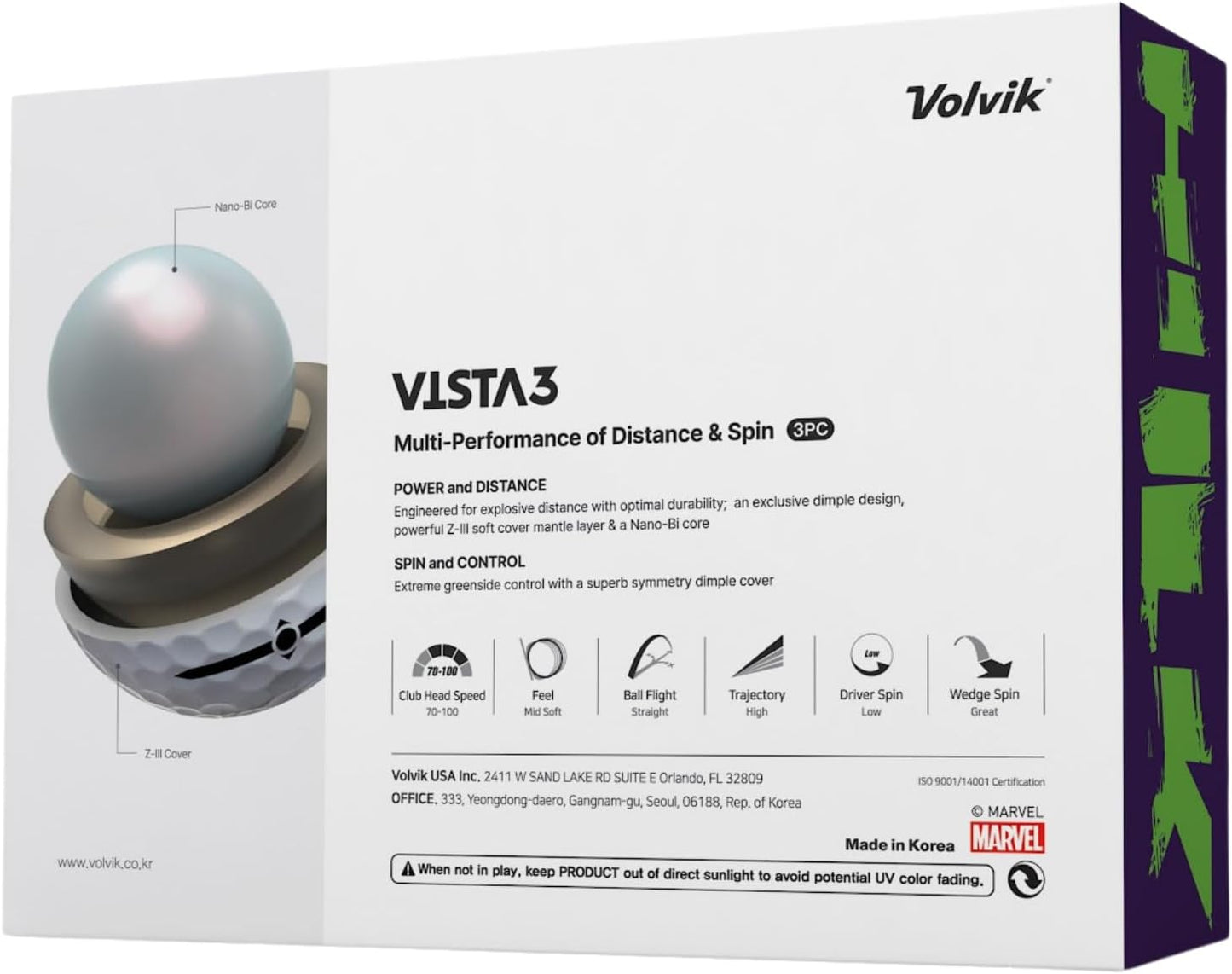 Volvik Vista3 Colored Marker Marvel Golf Balls (One Dozen)