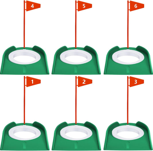 Sotiff Golf Putting Practice Cup Hole Training Aids Golf Accessories Training Putters with Plastic Flag for Adult Green Office Garage Yard Indoor Outdoor Practice