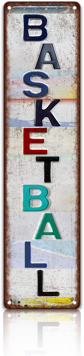 Vintage Sport Street Sign Basketball Wall Decor Metal Tin Signs Poster