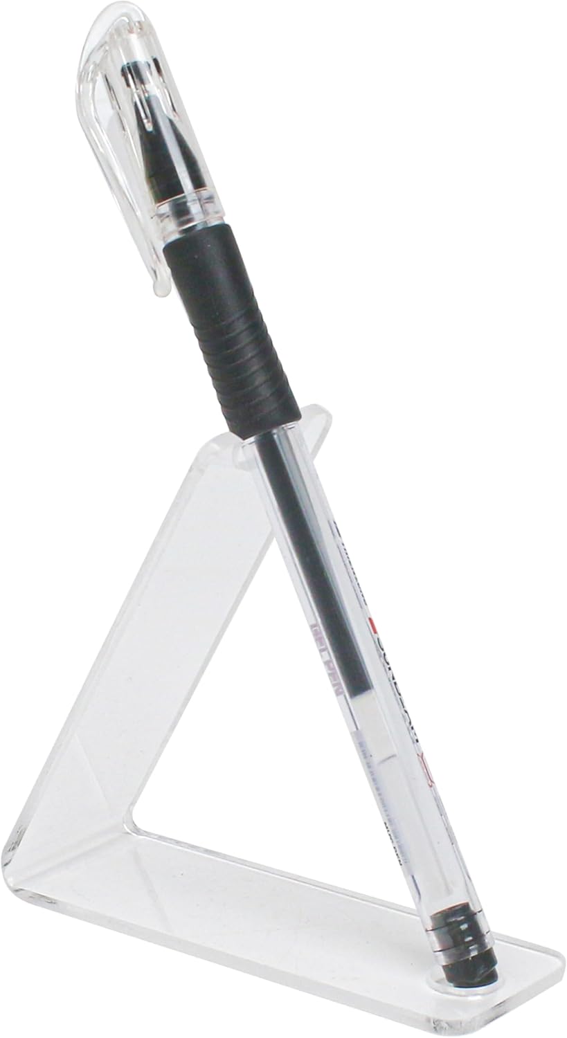 4pcs Single Pen Holder Display Stand for Desk, Clear Pencil Spoon Rack Organizer, Transparent Drying Stands for Makeup Brush, Easel Paintbrush, Eyebrow, Eyeliner for Store Office Home Use, Acrylic