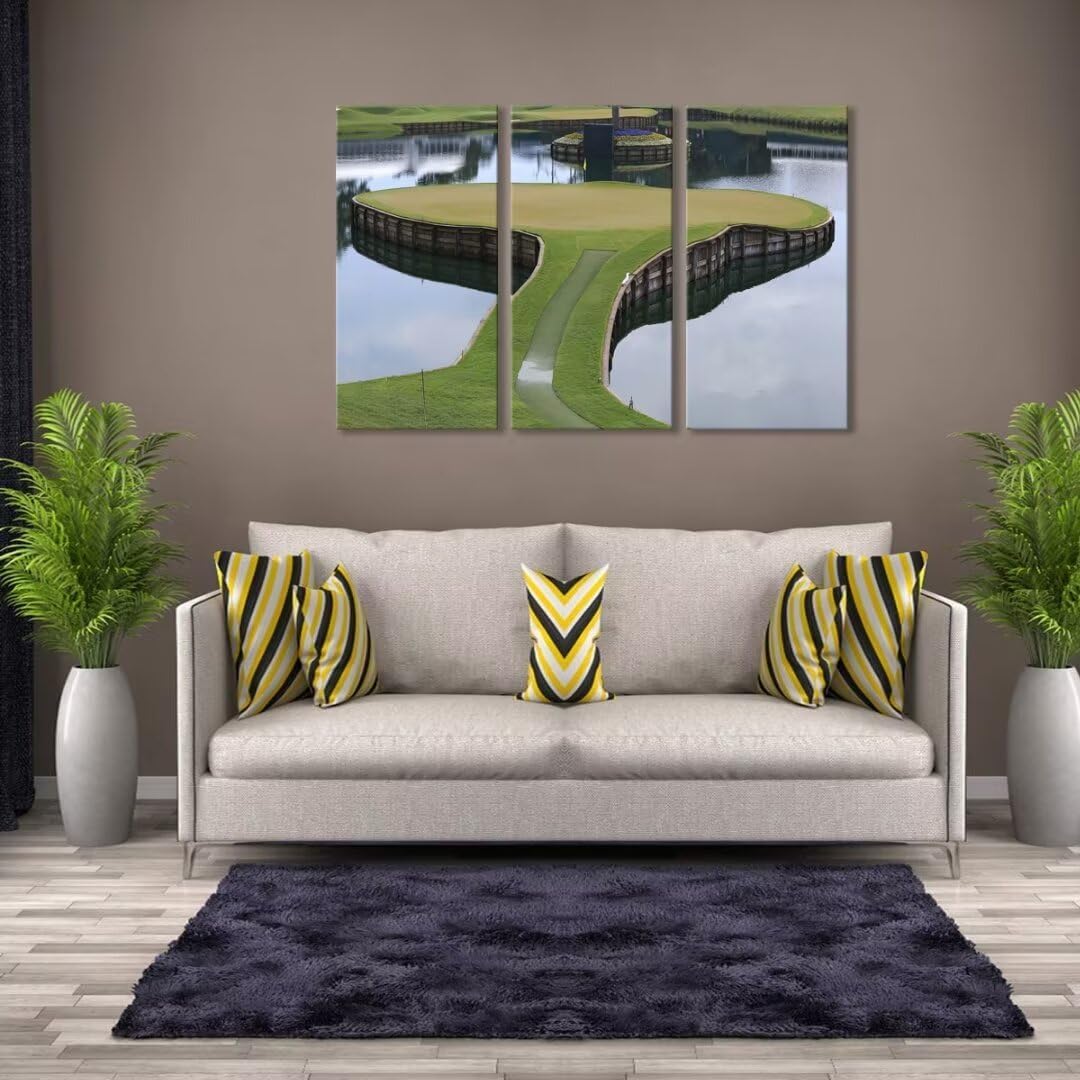 TPC Sawgrass Golf Course Wall Art for Living Room Bedroom Bathroom Home Decorations Golf Art Golf Course Pictures Posters Framed Artwork Canvas Prints Ready to Hang(20''W x 40''H x3)