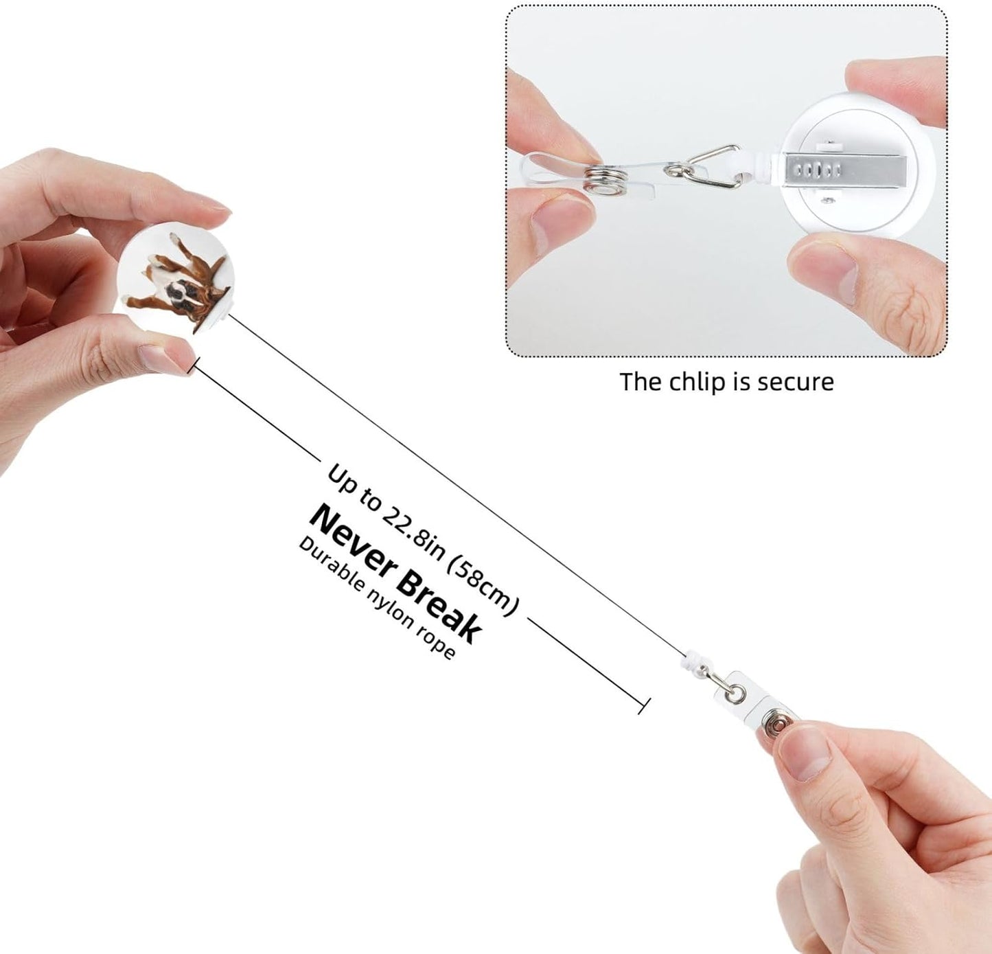 Boxer Dog Badge Reels Retractable Badge Holder with Clip for Id Name Tag Office Worker Student Teacher Nurse Doctor