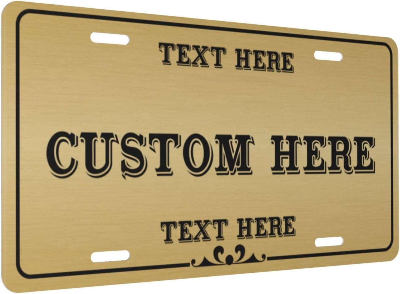 Custom Personalized Text Image Photo Design Customized Tag Aluminum License Plates for Front of Car 6x12 Inch-27