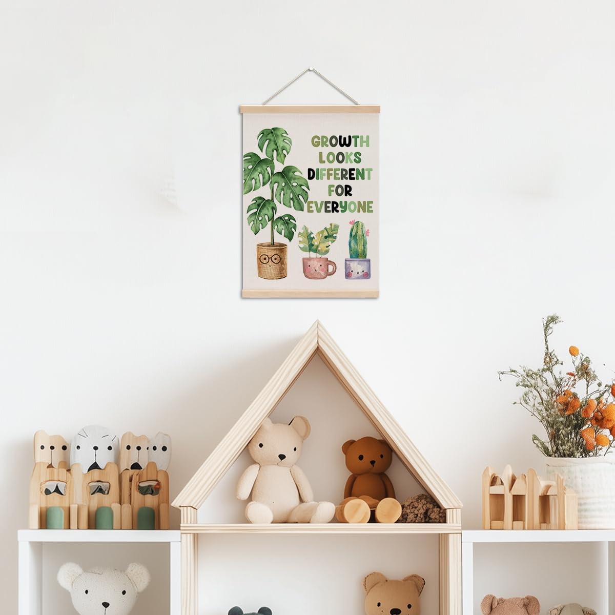 Inspirational Poster Hanger, Therapy Office Decor Growth Mindset Wall Decor Motivational Gifts Educational Posters Wall Art Wall Hanging Banner Classroom Toddler Room Nursery Home Baby Room Decor