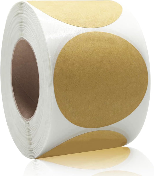 2" Kraft Canning Labels - 500 Pcs Round Jam & Jelly Jar Labels for Pantry, Spices & Bottles