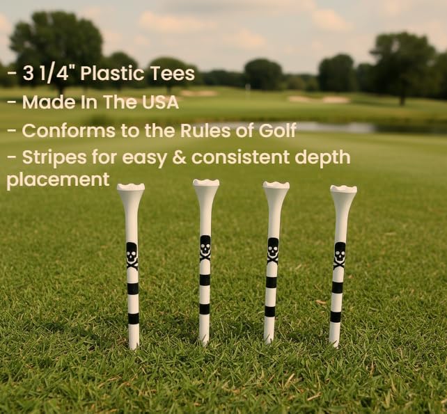 NorthPointe Skull and Crossbones Golf Tees Plastic 3 1/4-100 Tees in Bulk