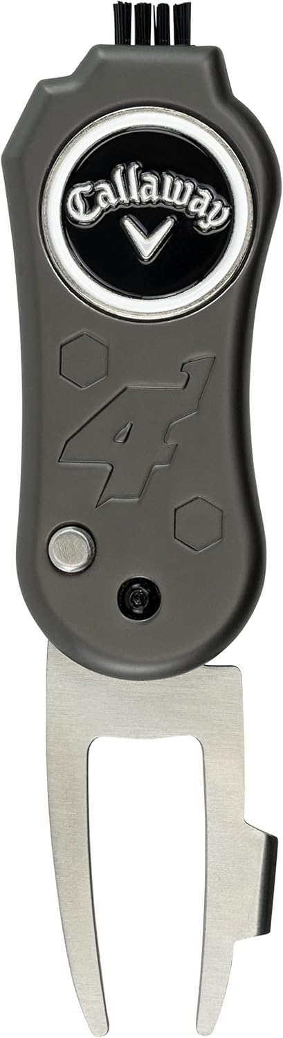 Callaway 4-in-1 Blade Divot Repair Tool - Black Switch Blade 4-Function Golf Divot Tool