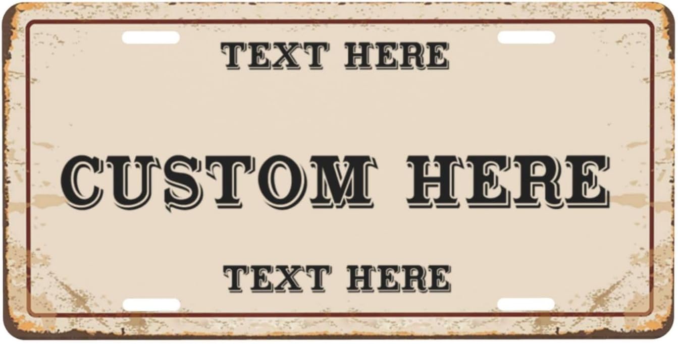 Custom Personalized Text Image Photo Design Customized Tag Aluminum License Plates for Front of Car 6x12 Inch-14