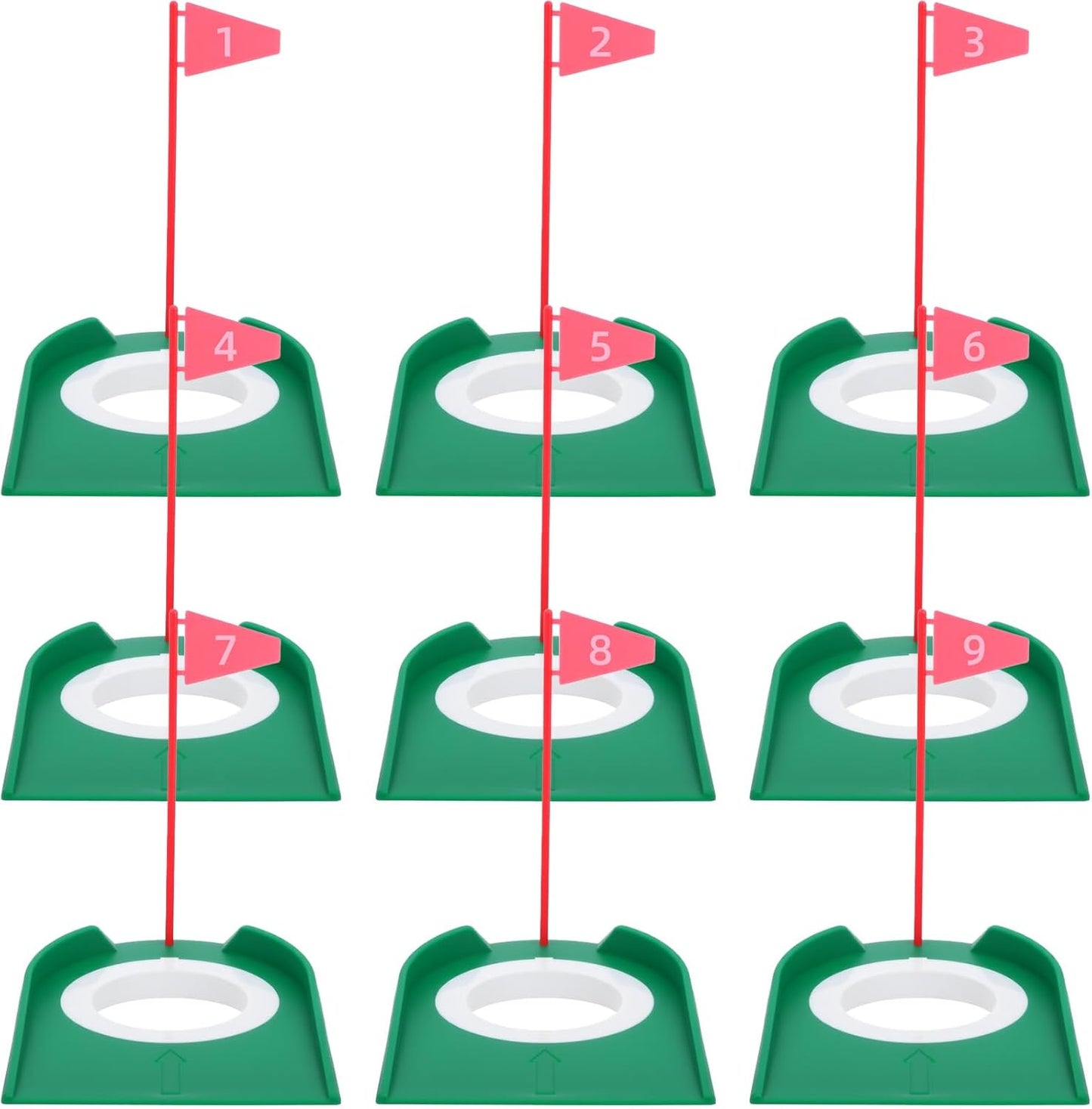 9 Pcs Golf Putting Cup with Flag, Practice Training Aids for Indoor Outdoor Use, Putting Green Hole for Adults, Home Office Garage Yard