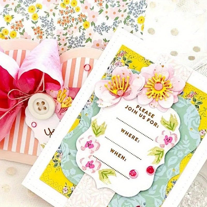 Flowers Metal Cutting Die for Scrapbooking - Cut Stencils for DIY Scrapbook Photo Album Decorative Paper Card, Card Making Supplies, Stencils & Crafting Die Cut (Plum Blossom 5.8 x 3.7 in)