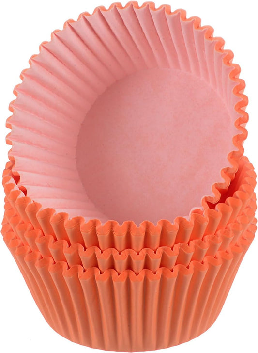 HARFINGTON 100 Count Cupcake Liners Orange Cupcake Cups Standard Size Muffins Liners Papers Baking Cups Wrappers Greaseproof for Party Wedding Birthday