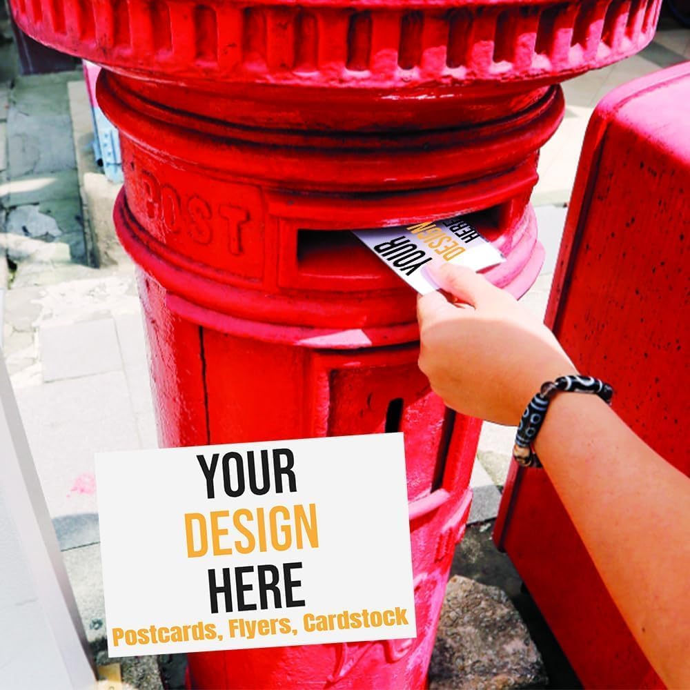 Custom Postcards with Design Personalized Postcards Add Photo/Text/Logo Print Your Own Postcards, Invitations, promotional， Announment Cards, Thank You Cards,2 Sided Thick Gloss Card Stock-200Pcs