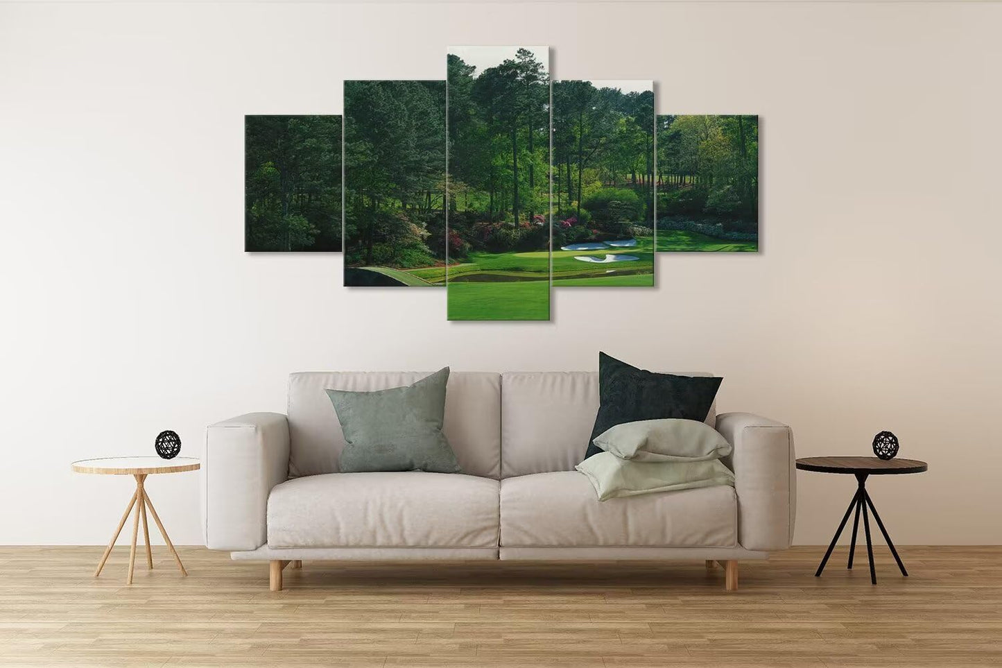 chenchenArt Augusta National Golf Course Wall Art for Living Room Bedroom Bathroom Home Decorations Augusta Golf Course Posters Canvas Prints Framed Ready to Hang(50''W x 24''H)