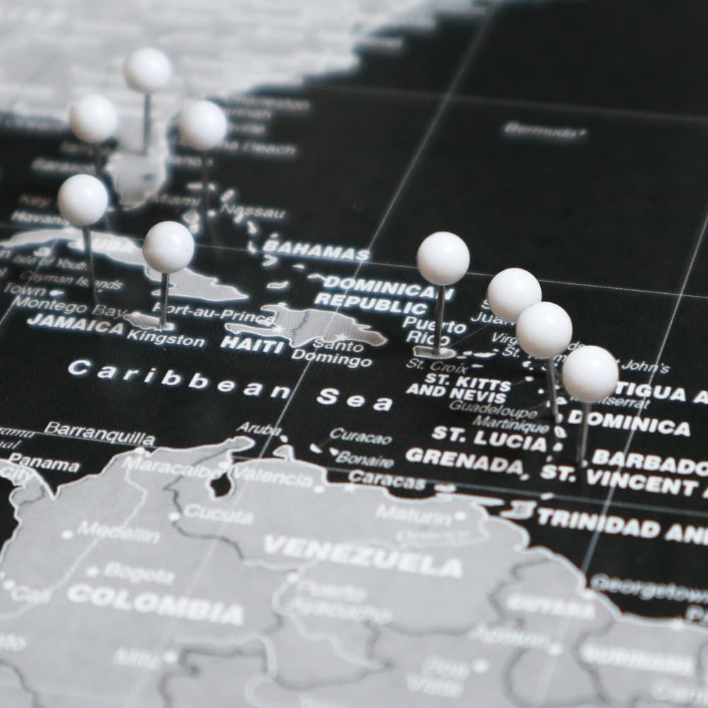 Map Your Travels Modern Slate World Travel Map | Includes Push Pins | Handmade in Minnesota | Gift Map For Travelers | 22"x33"