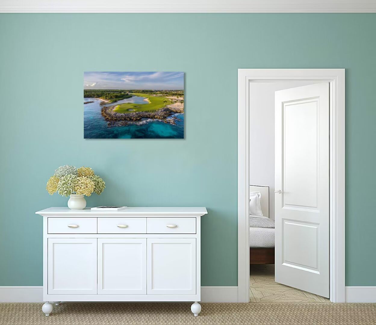 Punta Espada Golf Club Wall Art for Living Room Bedroom Bathroom Home Decorations Punta Espada Golf Course Picture Poster Framed Artwork Ready to Hang(18''H x 24''W)