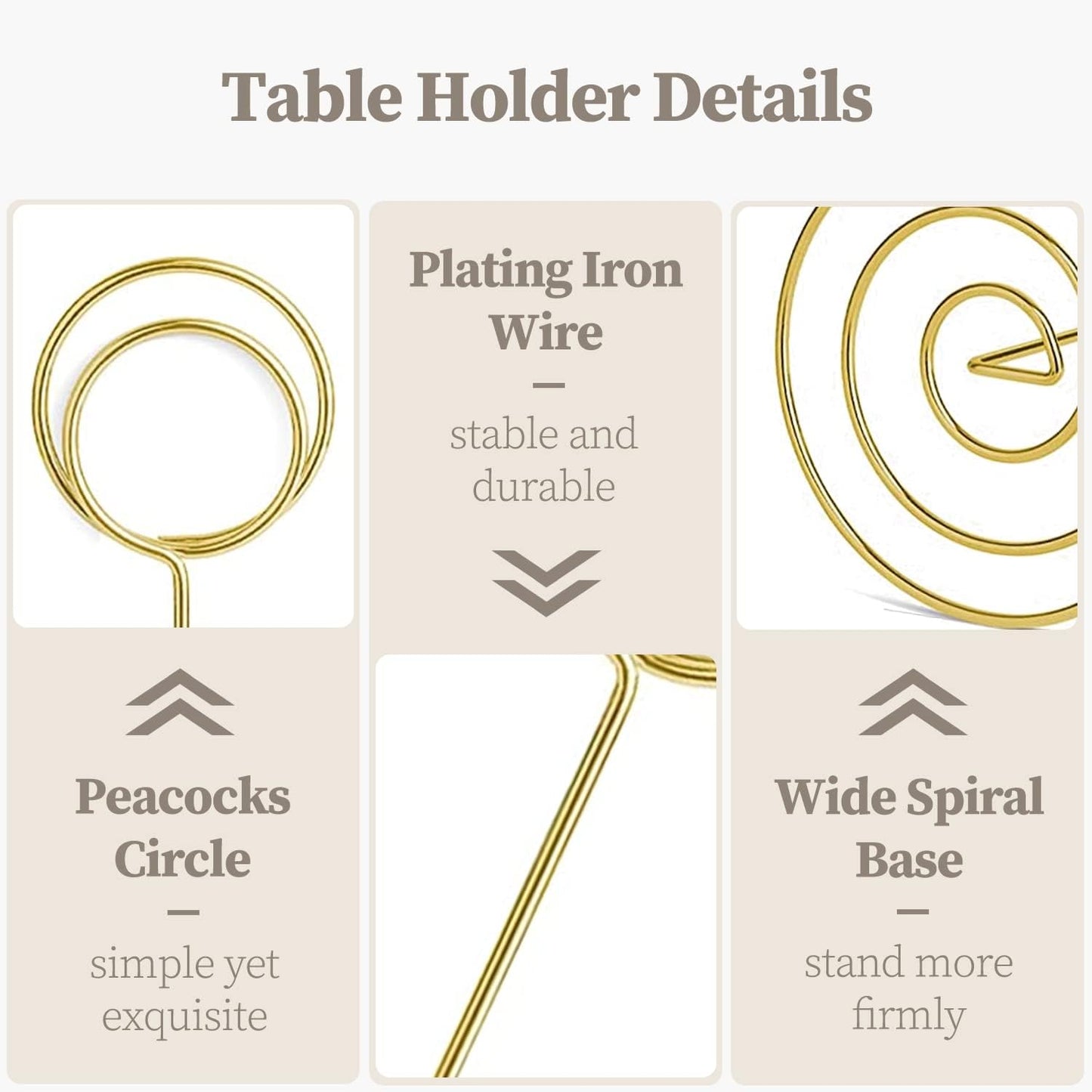 Table Number Holders 10Pcs - 8.75 inch Tall Table Number Stands Place Card Holder for Wedding Party Graduation Reception Restaurant Home Photo Picture Office Memo (Gold, 8.75")