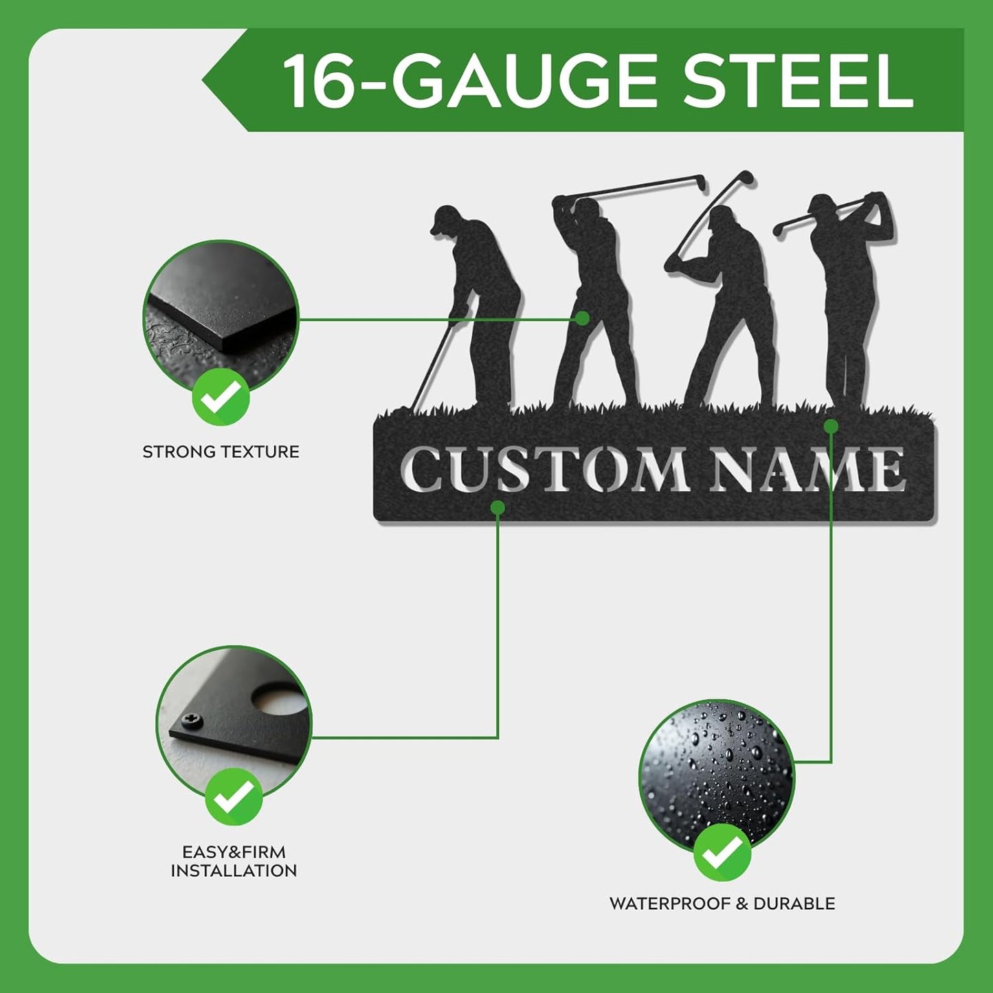 Personalized Golf Metal Wall Art, Vintage Golf Wall Decor, Custom Signs Outdoor Metal, 19th Hole Home Decor for Man Cave Garage Bar Club, Personalized Golfer Gifts for Men Dad Father