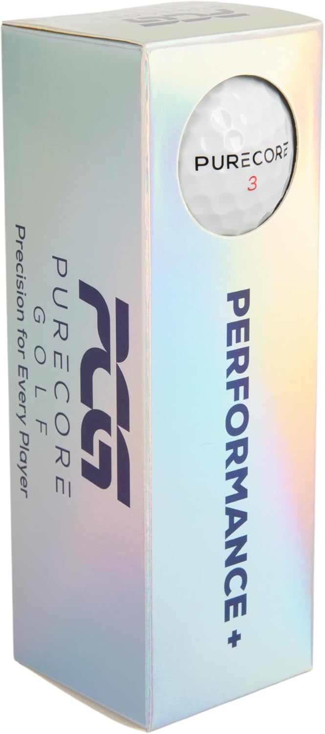 PURECORE Performance+ Distance Golf Balls – Premium 3-Piece Urethane | 98 Compression | Extra Soft Feel, Predictable Flight, Balanced Spin & Consistent Distance