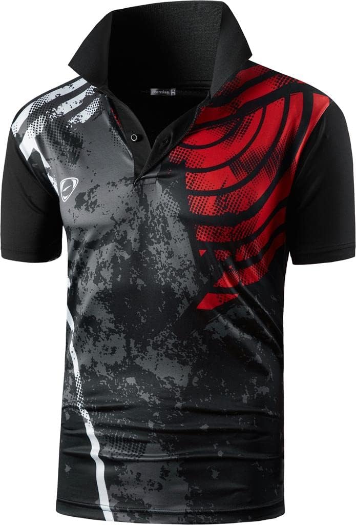 jeansian Men's Sport Outdoor Quick Dry Fit Short Sleeves Polo Tee Shirt Tshirt T-Shirt Tops Golf Tennis Bowling LSL195
