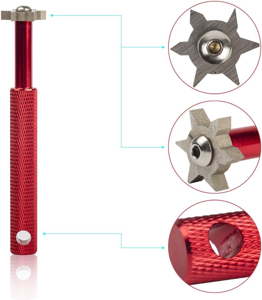 HIFROM Groove Sharpener with 6 Heads - Golf Club Groove Sharpener Re-Grooving Tool and Cleaner for All Irons Pitching Sand Lob Gap and Approach Wedges and Utility Clubs ¡­