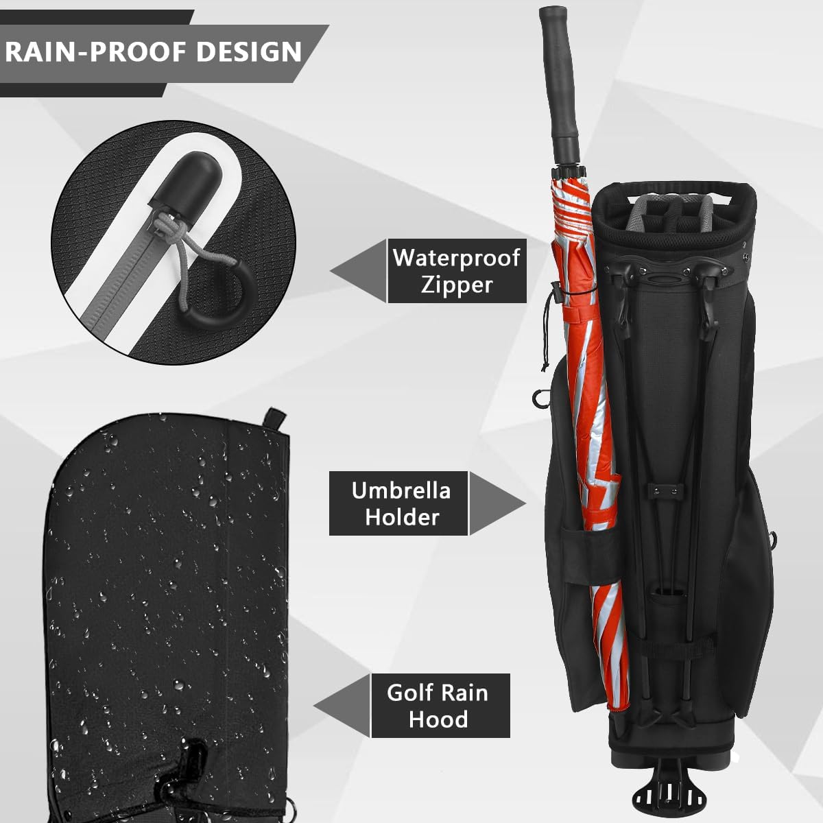14-Way Golf Stand Bag, Lightweight Golf Bag with Stand for Men and Women