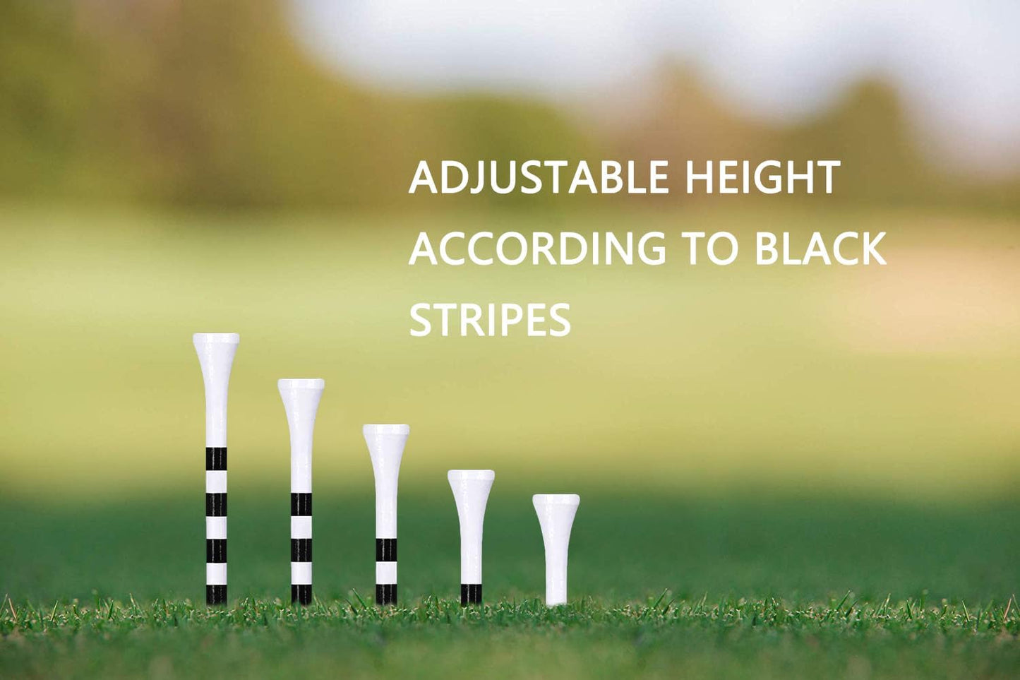 Wooden Golf Tees 3-1/4", 2-3/4", 2-1/8", 1-1/2" Available, 100 Count (Natural Color, White, Black, Blue, Red, Green, Yellow, Pink, Orange)