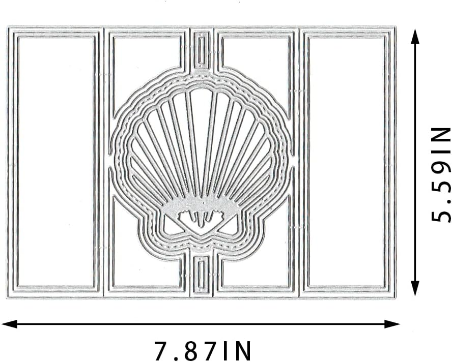 3D Card Shape Die Cuts for Card Making, Rectangular Shaped Gift Card Cutting Dies Sets Shell Banner Dies Stencils Embossing Template for Scrapbooking DIY Cards Album Crafts Supplies