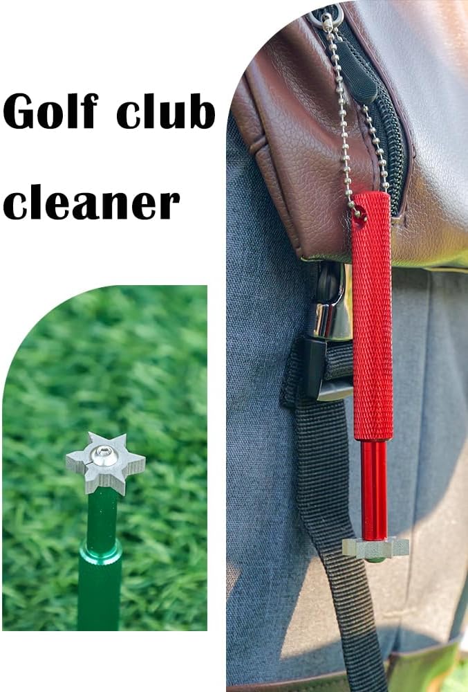 Golf Groove Sharpener,Golf Club Groove Sharpener,Groove Sharpener,Club Sharpener,Groove Sharpening Tool - Generate Optimal Backspin - Suitable for U & V-Grooves (6 Heads) (Red)