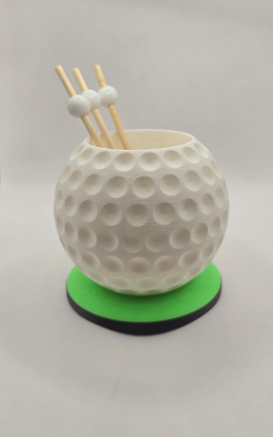 Golf Ball Toothpick Holder, Perfect for dad, the bar or scramble decorations. (Large)