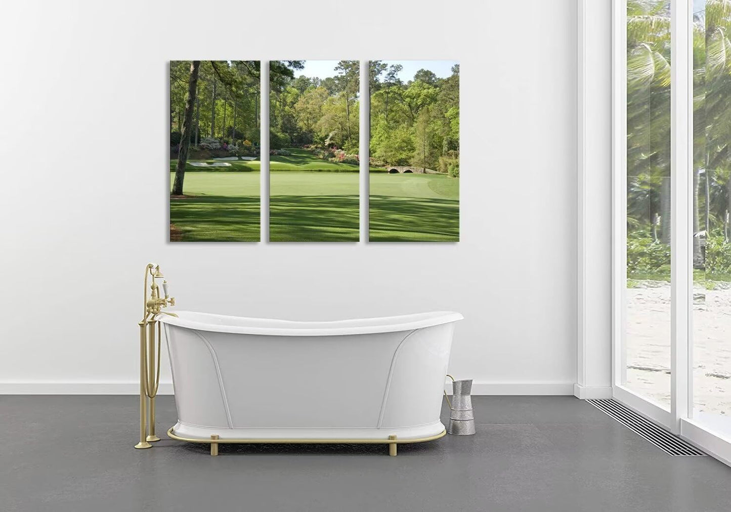 Augusta Golf Course Wall Art for Living Room Bedroom Bathroom Home Decorations - Augusta National Golf Course Pictures Posters Framed Artwork Canvas Prints Ready to Hang(12''W x 24''H x3)